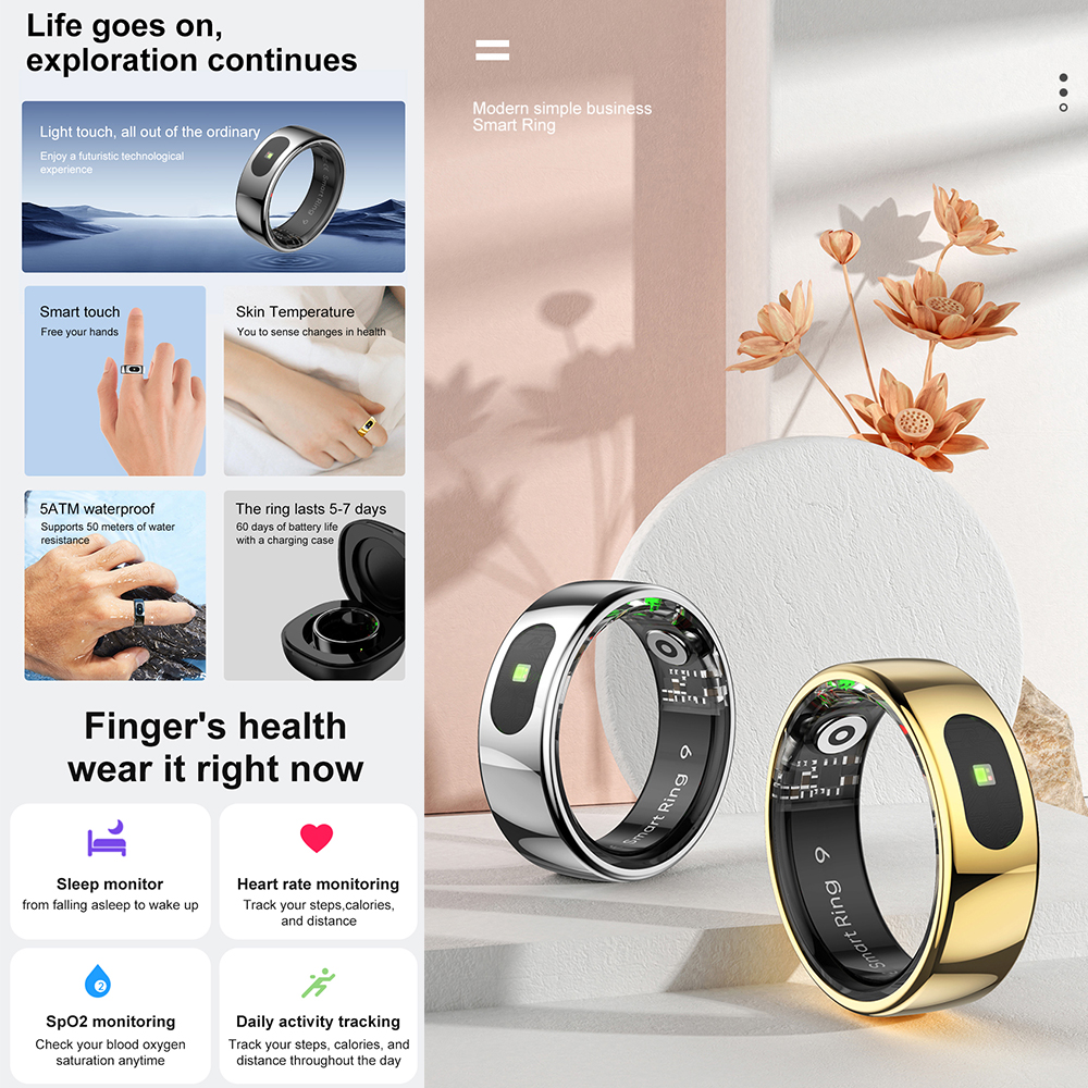 R08 Fitness Tracker Smart Ring - Temperature Ring Skin บทวิจารณ์และราคา