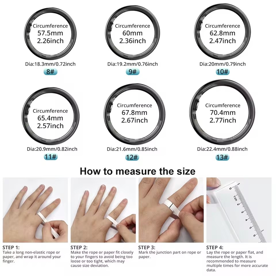 R09 Smart Ring Men Women with  - Temperature Ring Skin บทวิจารณ์และราคา