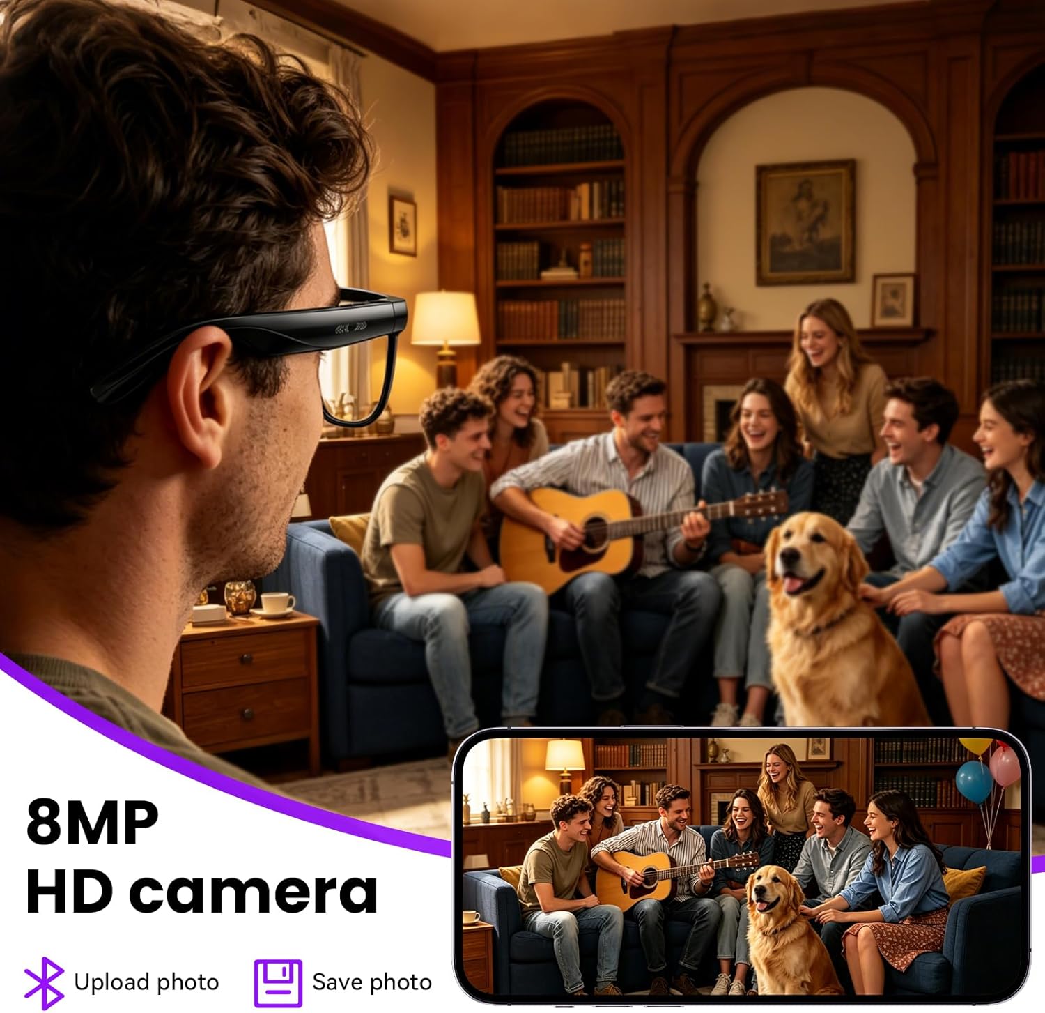8MP Camera Smart Glasses: 4K P - Smart Glasses Lens บทวิจารณ์และราคา